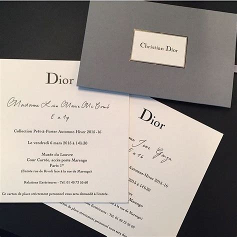 Dior themed invitations